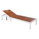 Outdoor Chaise Pool Lounge Chairs With Adjustable Backrest - Brown / White by HouseOfZazla