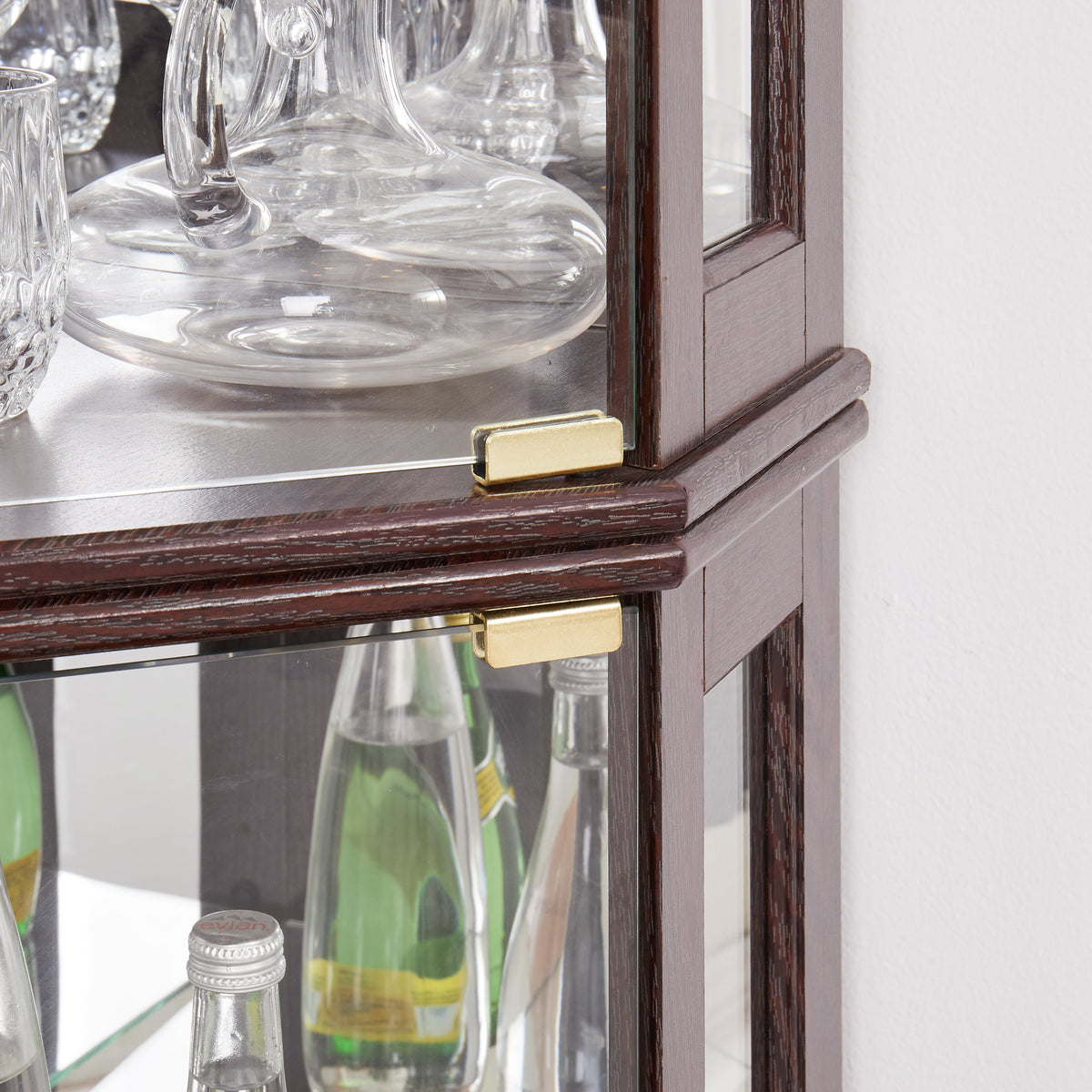 Corner Glass Cabinet Lighted Curio Cabinet in Dark Cherry, photo 5 of 9