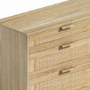 Rattan Dresser With 6 Drawers, Legs & Handles, Storage Cabinet - Natural by Unique Piece Furniture
