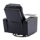 270° Power Swivel Recliner Home Theater Chair With Hidden Arm Storage, LED Light, Cup Holder, And Tray Table by HouseOfZazla