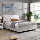 Hartfried - Queen Size Upholstered Storage Bed - Beige by Unique Piece Furniture