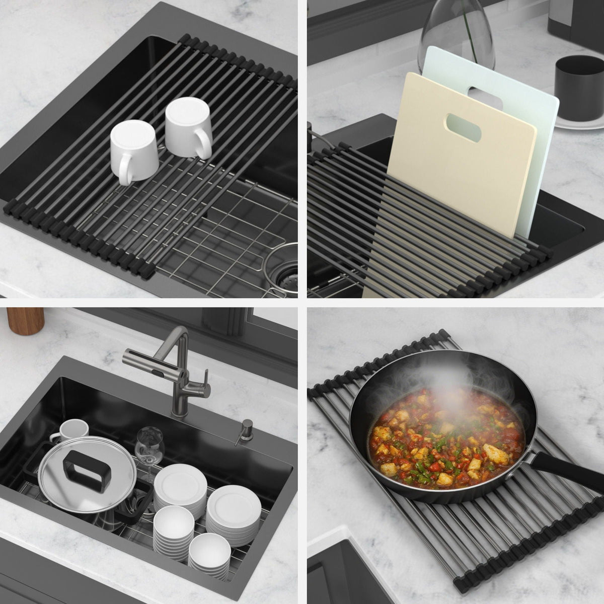 Drop-In Stainless Steel Kitchen Sink With Pull-Out Faucet And Soap Dispenser, photo 10 of 18
