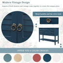 44.5" Modern Console Table Sofa Table for Living Room with 7 Drawers, 1 Cabinet and 1 Shelf