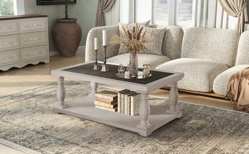 Vibe Haus Farmhouse Rectangular Coffee Table, photo 3 of 10