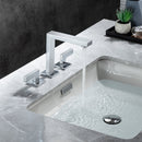 8 inch Widespread Bathroom Faucet Matte Black Bathroom Faucets for Sink 3 Hole Brass 2 Handle Lavatory Square Faucet Modern rv Bathroom Faucets