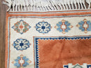 3x5 Handmade Vintage Turkish Area Rug Wool Kazak Carpet 3'1"x4'5" Red Beige