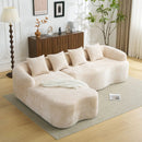 Modular L-Shape Sectional Sofa With Curved Chaise by Unique Piece Furniture