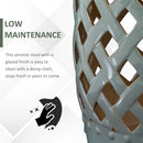 Outsunny 13' x 18' Ceramic Garden Stool with Woven Lattice Design & Glazed Finish by HouseOfZazla