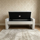 Upholstered Ottoman Bench With Storage - Dark Gray by HouseOfZazla