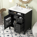 Bathroom Vanity With Top Sink, 2 Drawers & Tip Out Drawer by HouseOfZazla