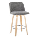 Toriano - Contemporary Fixed-Height Counter Stool With Swivel And Round Footrest (Set of 2) by HouseOfZazla