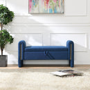 Modern Teddy Upholstered Large Bed End Bench With Arms And Storage by Unique Piece Furniture