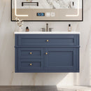 36" Wall Mounted Bathroom Vanity with Ceramic Sink and Storage by HouseOfZazla