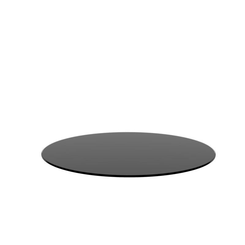 30" Inch Round Tempered Glass Table Top Black Glass 1/4" Inch Thick Round Polished Edge