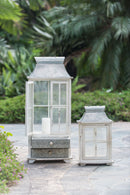 Wooden Candle Lantern Decorative, Hurricane Lantern Holder Decor For Indoor Outdoor, Home Garden Wedding - Ivory by HouseOfZazla