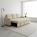 Convertible L Shaped Sectional Sleeper Sofa Bed, Saving Pull Out Couch by Unique Piece Furniture