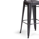 Curved Back Metal Stools Industrial Style Set of 2