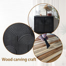 Modern Black Wood Storage Cabinet with Embossed Door