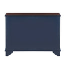 40" Console Table with Storage Shelf, Retro Entryway Table with Adjustable Storage Shelf, Sofa Couch Table for Hallway, Entry Way, Living Room, Foyer, Navy Blue and Brown Top