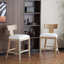 27" Upholstered Counter Stools Set of 2 with Solid Rubber Wood Frame by HouseOfZazla