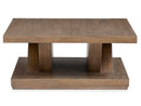 Lansbury - Square Cocktail Table With Casters - Antique Wheat