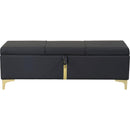 2-Pieces Bedroom Sets,Queen Size Upholstered Platform Bed with Hydraulic Storage System,Storage Ottoman with Metal Legs,Black