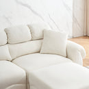 98 inches Cloud Velvet beige Sofa Cushion, spacious and comfortable 3-seater sofa for modern living room. beige