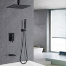 Contemporary Shower System With 12" Rainfall Head And Handheld Spray, Wall Mounted by HouseOfZazla