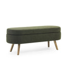 Ottoman Oval Storage Bench with Rubber Wood Legs