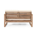 Outdoor Acacia Wood Loveseat and Coffee Table Set with Cushions by HouseOfZazla