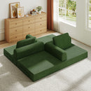 Convertible Sleeper Sofa Bed With Cylindrical Pillow, Fixed Shape Frame by Unique Piece Furniture