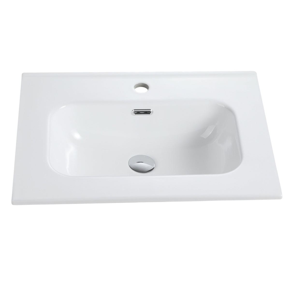 Glossy White Ceramic Integrated Sink, photo 9 of 10