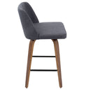 Toriano - Mid Century Modern Fixed Height Counter Stool & Square Footrest (Set of 2) by Unique Piece Furniture