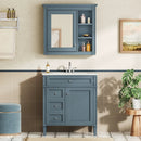 Bathroom Vanity With Medicine Cabinet, Royal Mirror Cabinet, Modern Bathroom Storage Cabinet With 2 Soft Closing Doors And 4 Drawers by Unique Piece Furniture