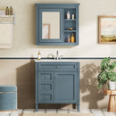 Bathroom Vanity With Medicine Cabinet, Royal Mirror Cabinet, Modern Bathroom Storage Cabinet With 2 Soft Closing Doors And 4 Drawers by HouseOfZazla