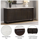 Edwyn - Server With Marble Top - Natural Marble Top & Espresso Finish by Unique Piece Furniture