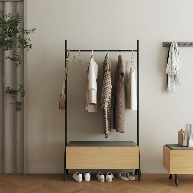 Paloma - Open Hanging Closet With Storage - Light Oak, photo 8 of 11