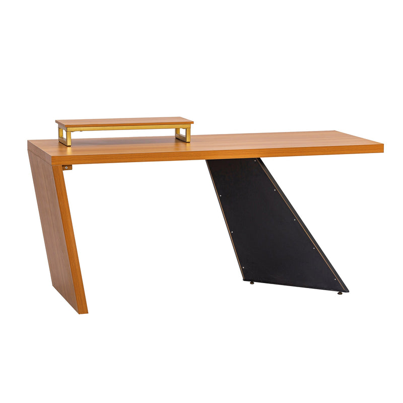 Walker Edison | Modern Wooden 63" Writing Desk with Monitor Stand