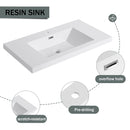 Modern Freestanding Bathroom Vanity With Resin Sink & Soft Close Cabinet Doors