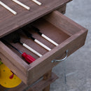 36" Wooden Potting Bench Work Table with 2 Removable Wheels, Sink, Drawer & Large Storage Spaces, Brown