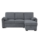 Rebecca - Sofa With Pull Out Bed, Storage Chaise, USB And Cup Holders - Dark Gray by HouseOfZazla