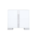 Elegant Nightstand with Metal Foot