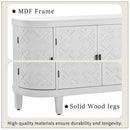 Accent Storage Cabinet Sideboard Wooden Cabinet with Antique Pattern Doors for Hallway, Entryway, Living Room