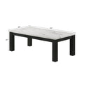 Modern 3 Piece Living Room Table Set With Faux Marble Top Wooden - Black / White by HouseOfZazla