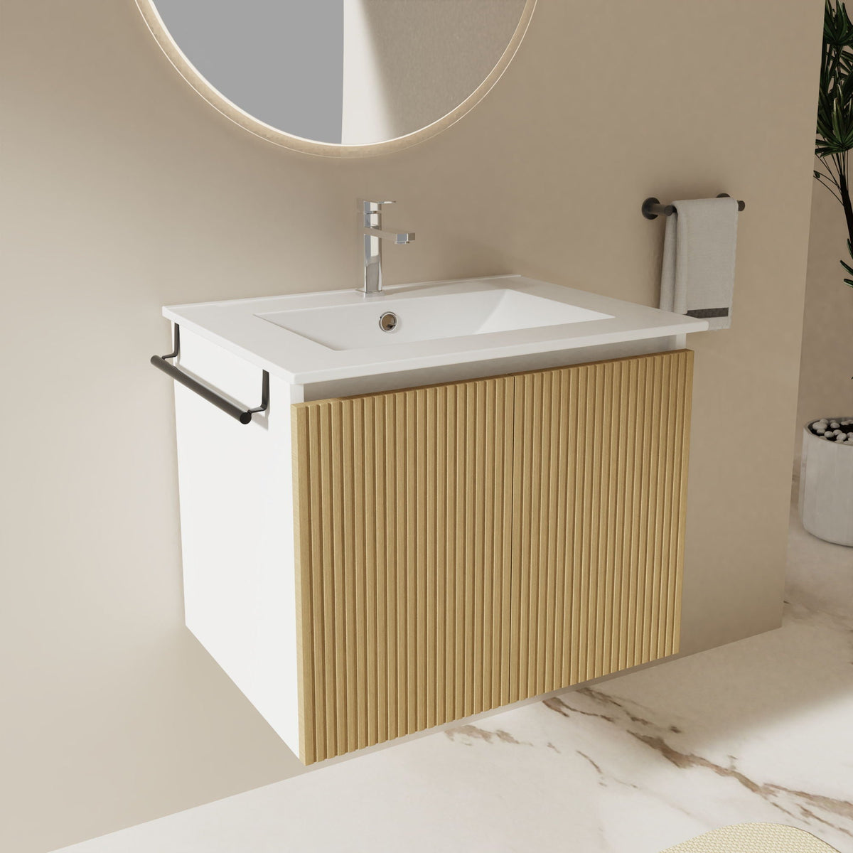 Floating Bathroom Vanity Combo, Towel Rack, photo 9 of 10