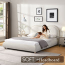 Upholstered Platform Bed Frame With Curved Headboard by HouseOfZazla