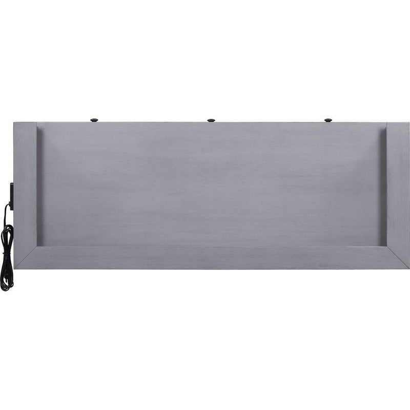 TREXM 4-Piece Dining Table Set for 3, Retro Kitchen Table and Chairs Set with 3 Storage Drawers, Ideal for Small Spaces (Gray)