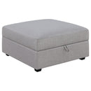 Austin - Square Upholstered Ottoman - Gray by HouseOfZazla