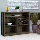 Garrison - 5 Shelf Home Bar Wine Cabinet With Stemware Racks And 12 Bottle Wine Storage - Oak by HouseOfZazla
