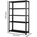 Household storage rack, adjustable display rack, basement balcony storage rack, carbon steel storage rack, 120cm * 40cm * 180cm, five floors (black)